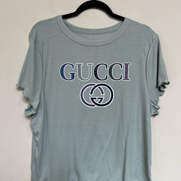 The Spring Shop Tops - The Spring Shop Fashion Logo T-Shirt in Light Green